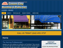 Tablet Screenshot of creamcityawning.com